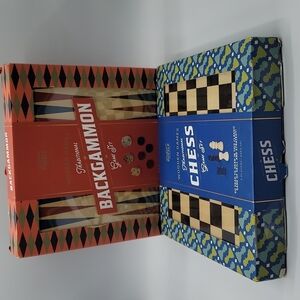 Wooden games chess & backgammon
